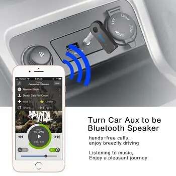 

Handsfree Wireless Car Bluetooth Receiver 3.5mm AUX Music Stereo Audio Adapter