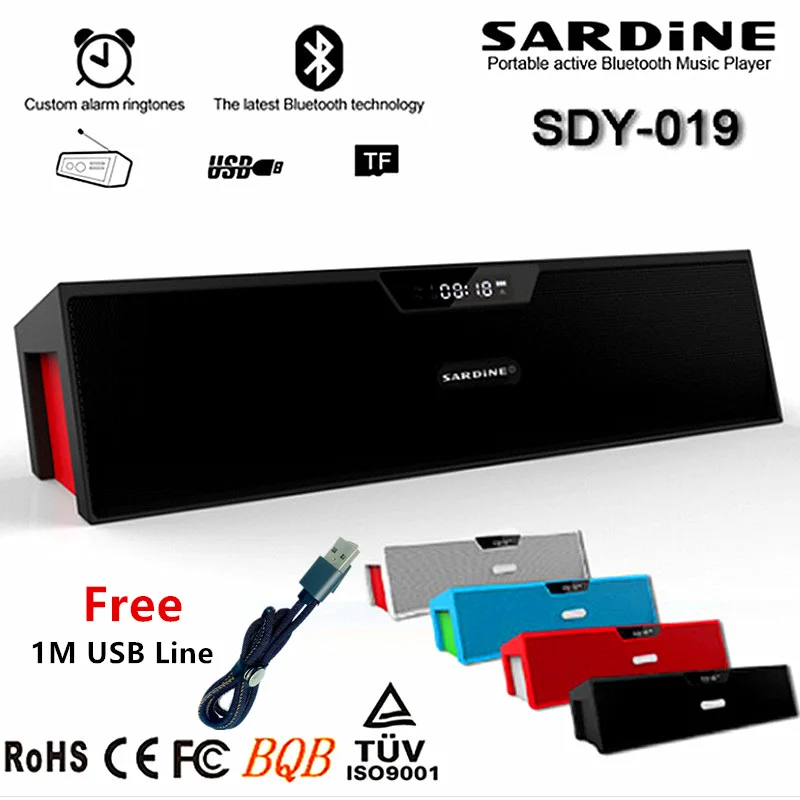 Sardine портативная беспроводная bluetooth колонка с поддержкой SD карт 10 Вт выход Hi Fi|sardine