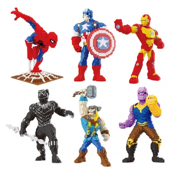 

Lepining Marvel Super Heroes Infinity War Guardians of Galaxy Spider Iron Man Avengers Micro Diamond Nano Building Blocks Toys