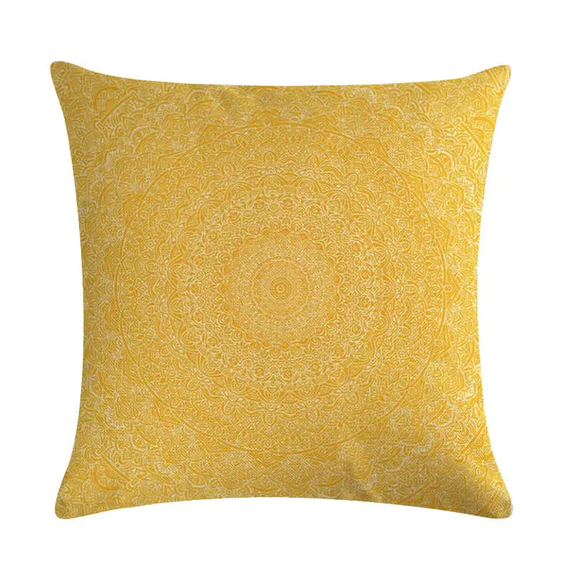 Горчичный наволочка желтый геометрический осень хлопок лен Чехлы на декоративные подушки наволочки 45*45 желтый ZY1345 - Цвет: ZY134517