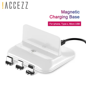

!ACCEZZ Magnetic Charger Dock Micro USB 8 Pin Type-C For iphone 8 X Plus XS For Samsung Xiaomi Huawei Fast Magnet Charging Stand