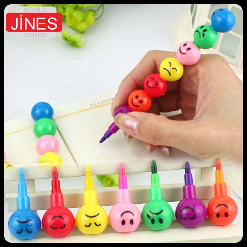 20 Pcs /Lot 7 Colors Crayons Creative Sugar-Coated Haws Cartoon Graffiti Pen Stationery School Office Kids Student Writing Pens 8 colors lot fabric paint marker pens clothes textile diy crafts t shirt graffiti pigment painting pen school