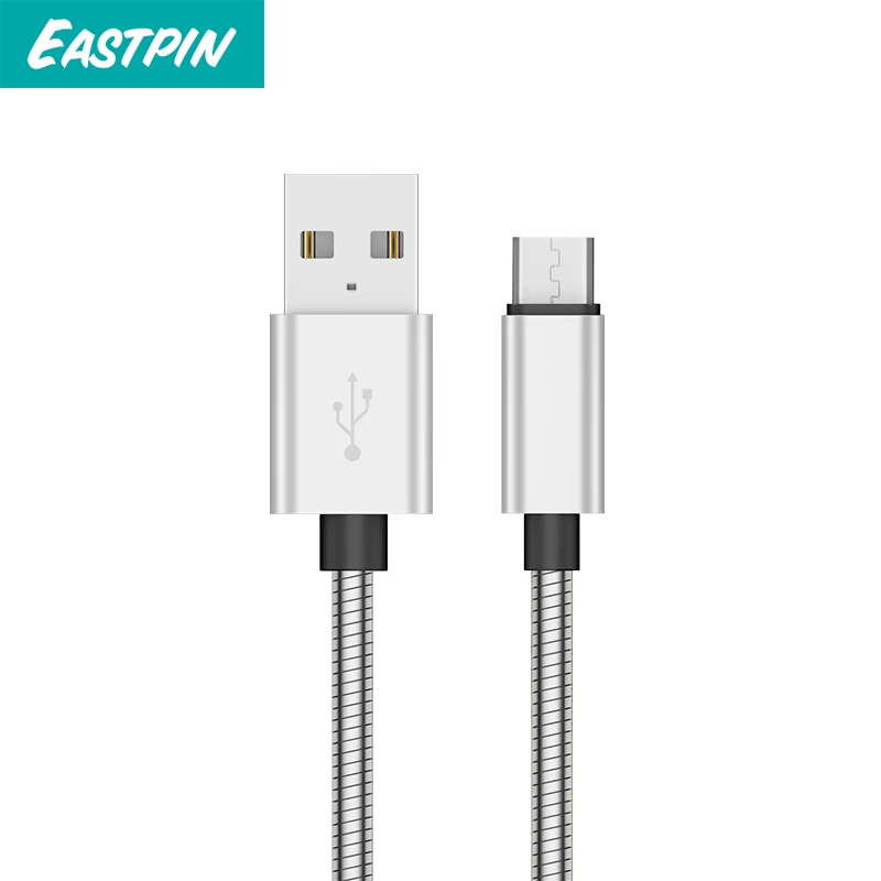 

New cable stainless steel spring data line reinforcement head fast charging line for Huawei USB Type-C Android smartphone Apple
