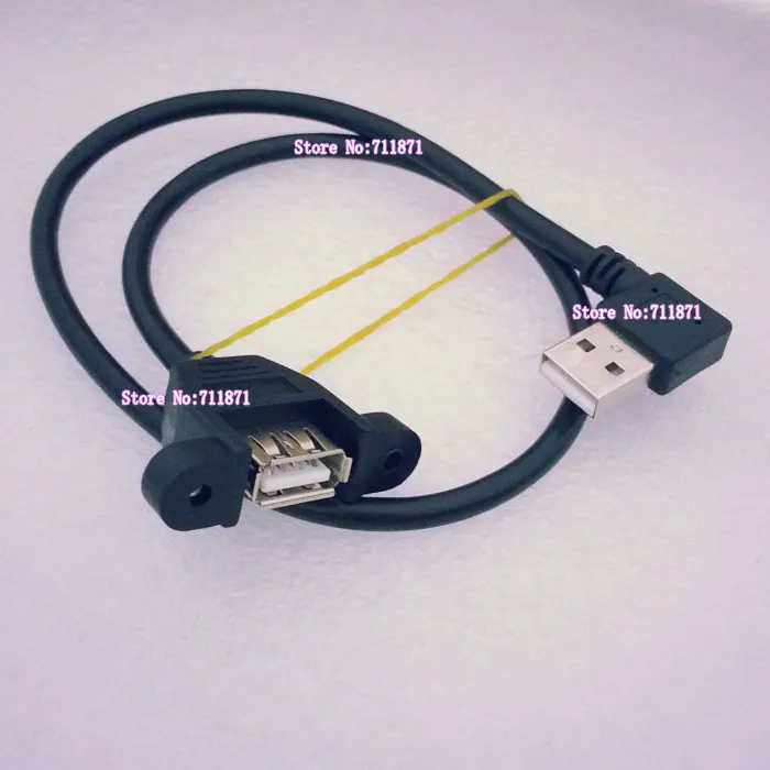 50cm left Bend USB2.0 Extension cord With screw hole 90 Degree Right
