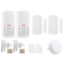 Беспроводная охранная сигнализация 1 звуковая световая сирена 2 инфракрасного датчика 2 магнитного датчика(JD11+ 03D+ 06A) система ЕС PlugSound