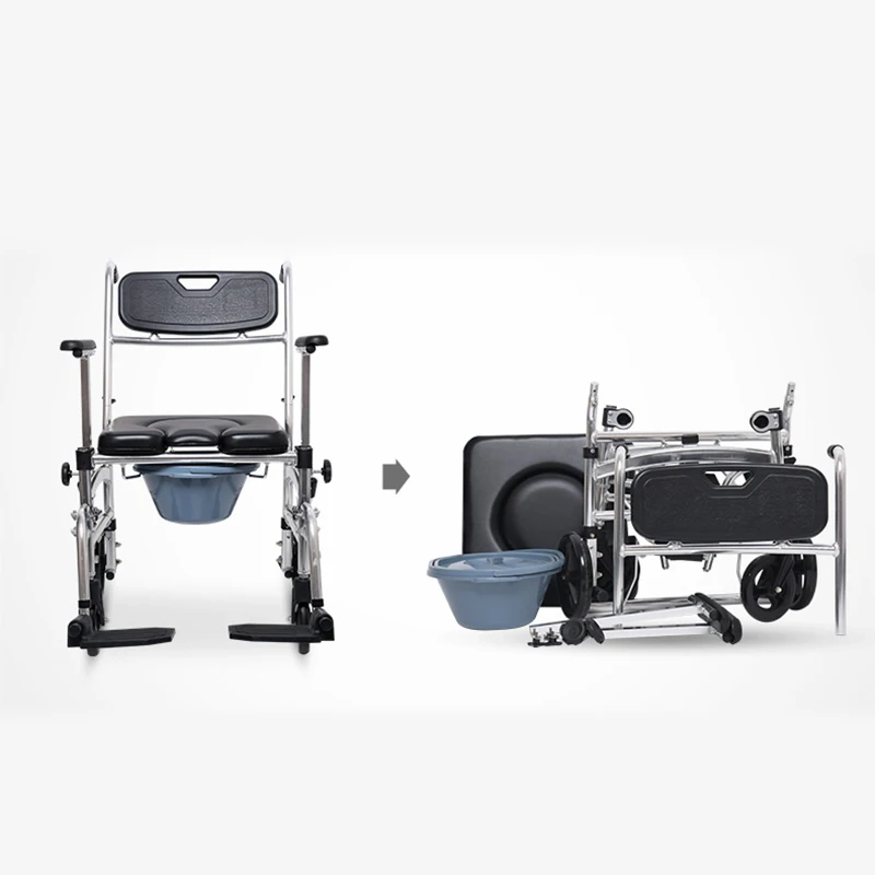 Высокое качество стул для туалета больничный Регулируемый складной стул для ванной с колесами