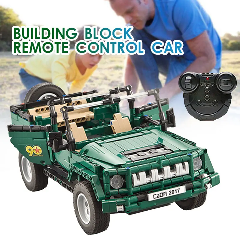 

Assembled Vehicles Building Blocks Car Toys Entertainment Fun Premium Gift Boy DIY Building Blocks Green 2.4GHz Blocks RC Car