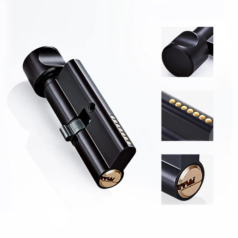  Space Aluminum Key Door Lock Continental Bedroom Interior Mute Bearing Door Handle Lock For 35-45mm - 33014828102