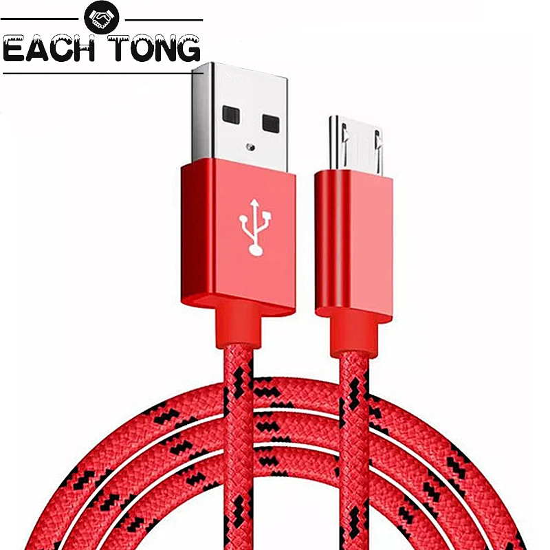 

Nylon Micro USB Cable 2.4A Phone Fast Charging Cable For Samsung Galaxy S7 S6 For Huawei Xiaomi Redmi 4 LG Android Phone