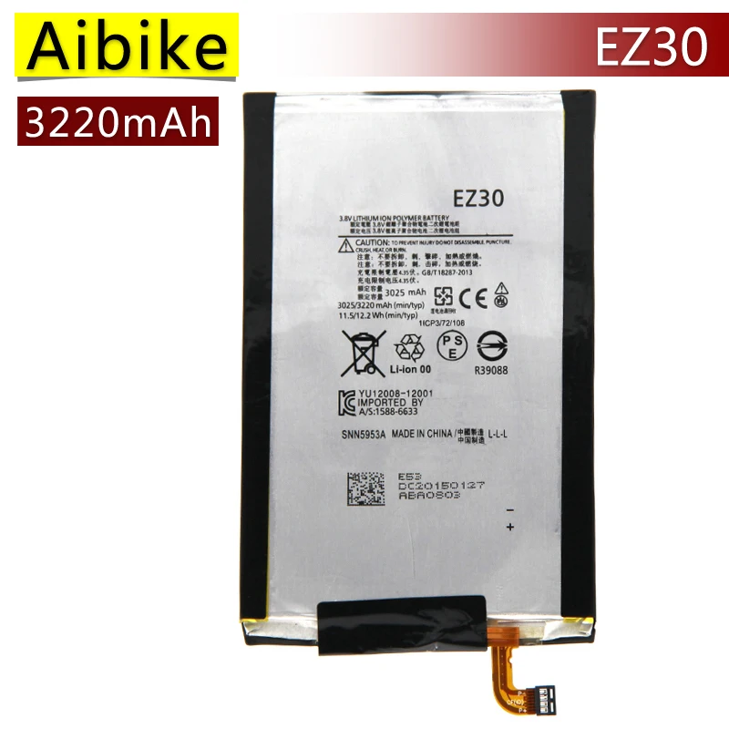 Aibike New original mobile phone battery EZ30 For Motorola Nexus 6