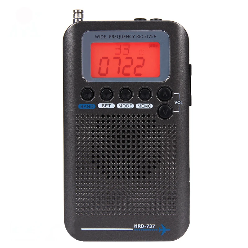 Полнодиапазонный радио цифровой демодулятор FM/AM/SW/CB/Air/VHF World Band стерео портативный радио с ЖК-дисплеем будильник