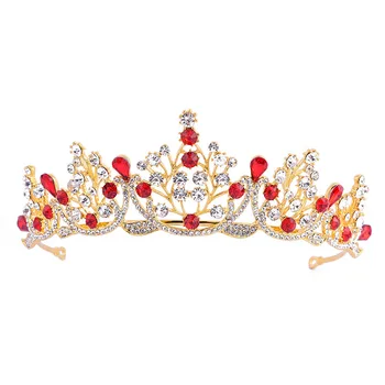 

FORSEVEN Gold Color Crystal Rhinestone Bridal Tiara New Fashion Luxury Princess Wedding Hair Accessories Party Crown Headband