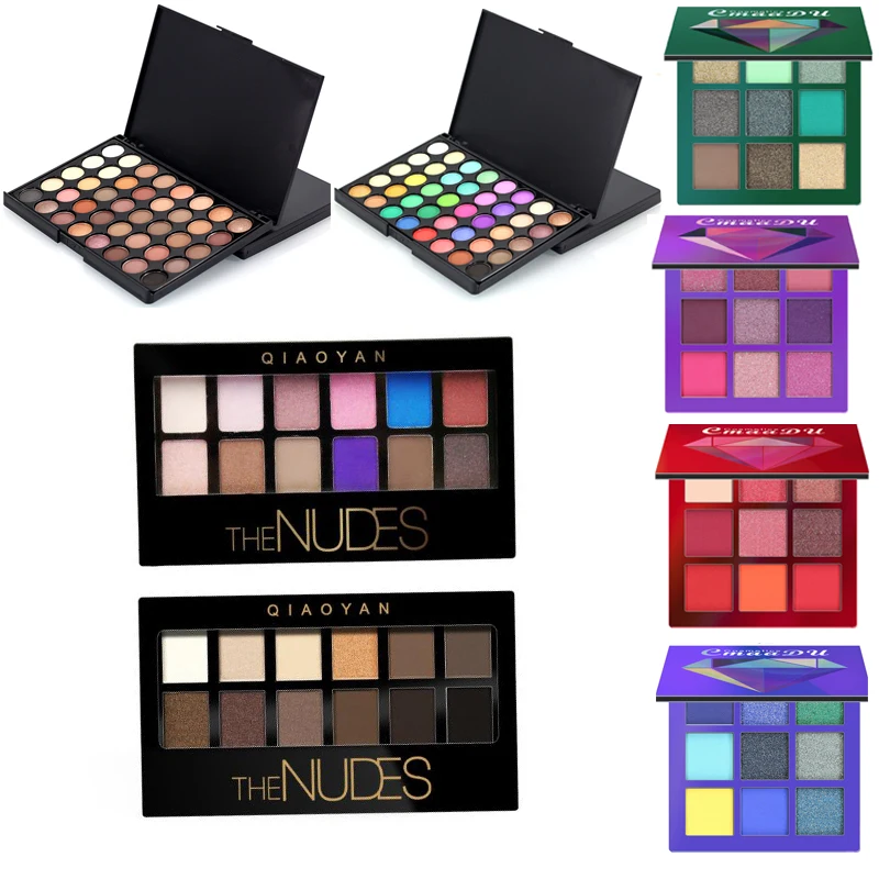 

9/12/40 Colors Eyeshadow Palette Matte Glitter EyeShadow Diamond Shimmer Eye Primer Luminous Eye Shadow Gift Smoky/Warm Color