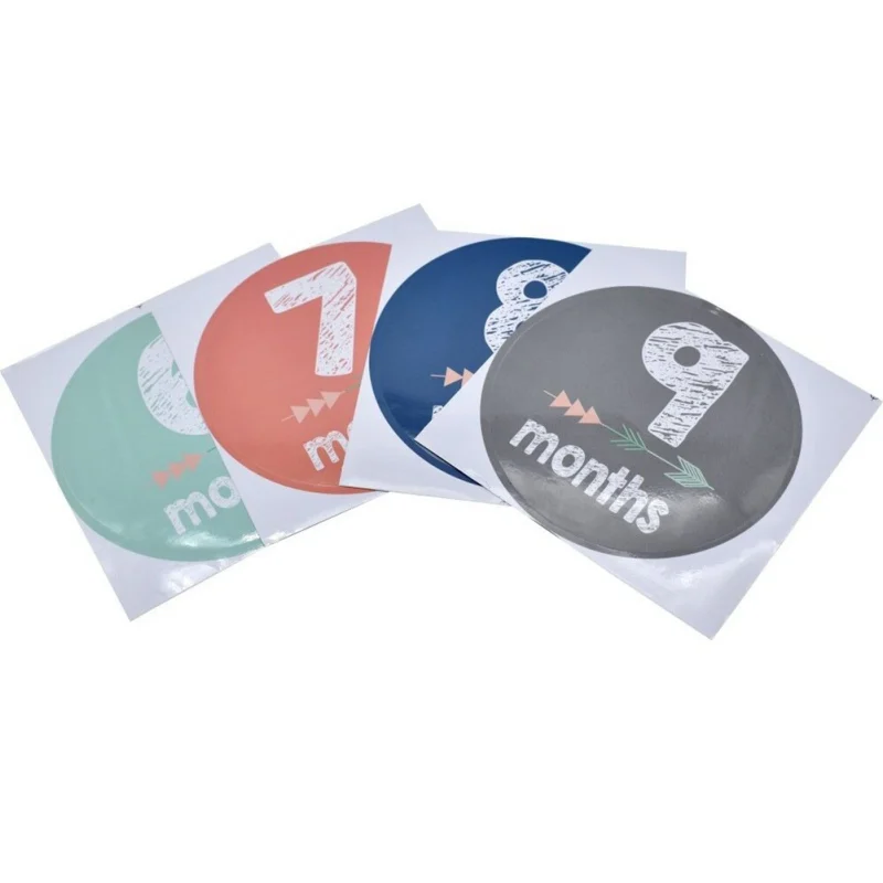 12PCS Baby Monthly Photograph Stickers Novelty 1-12M Milestone Stickers Memo DIY Scrapbook Photo Album Anti-dirty Growth Prop