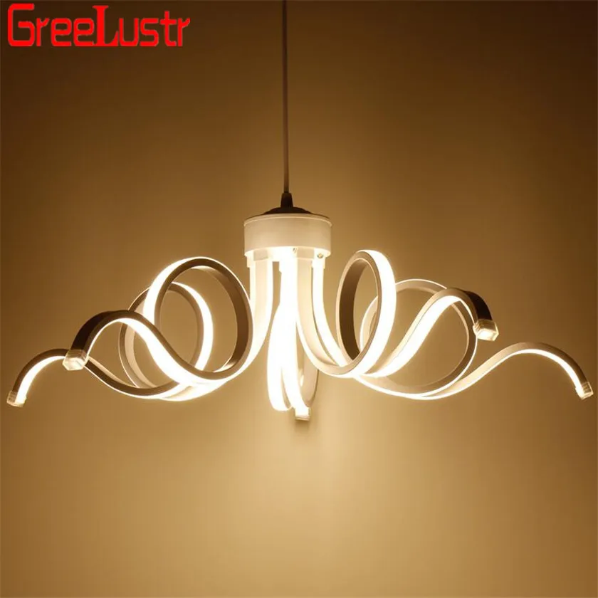 

Wave acrylic Led Modern chandelier Lighting Lustre Lamparas Colgantes Lamp for Living Room luminaria hanging Light Chandeliers