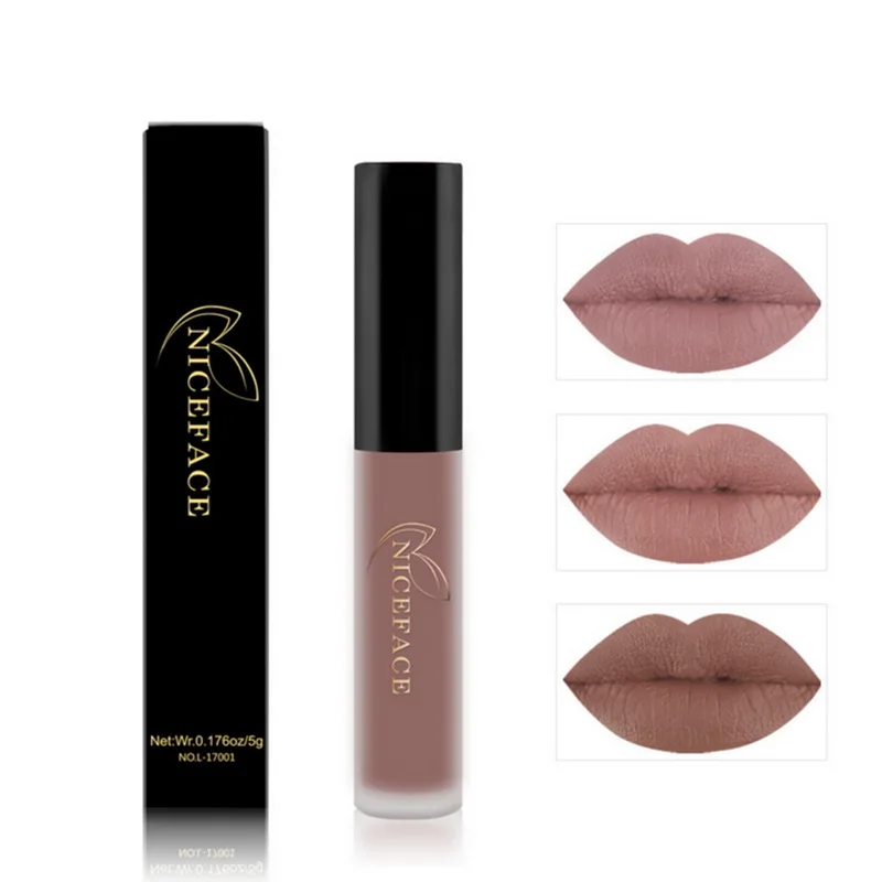 

NICEFACE Lip Gloss 26 Colors Nude Matte Liquid Lipstick Mate Waterproof Long Lasting Moisturizing Lipgloss Lip Makeup Cosmetics