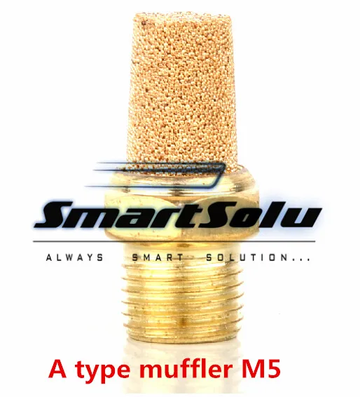 Free Shipping 100pcs/lot Pneumatic M5 Thread Brass Exhaust Silencer For