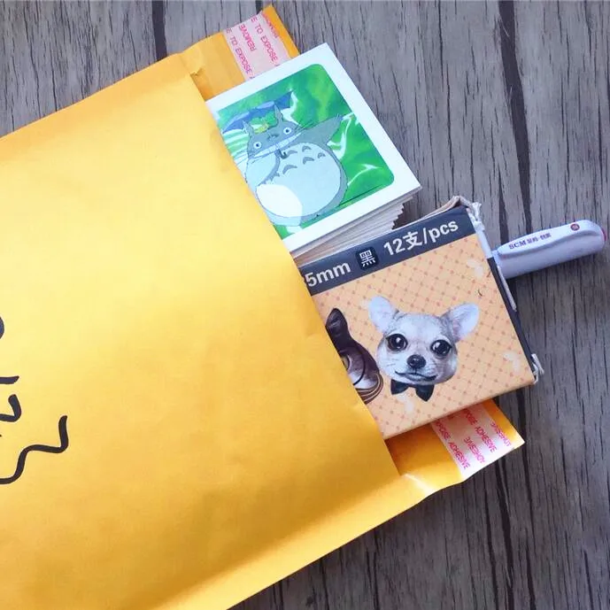 4 шт./лот крафт желтый пузырь конверты-пакеты для почтовых отправлений самоклеющиеся мягкие конверты упаковка курьерские Сумки