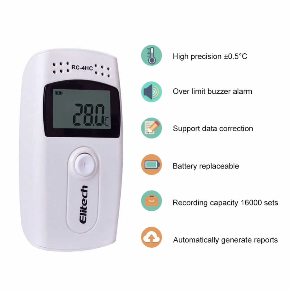 10 Pieces/Lot RC-4HC Digital USB Temperature Humidity Data Logger High Precision Temperature Recorder with Built-in NTC Sensor