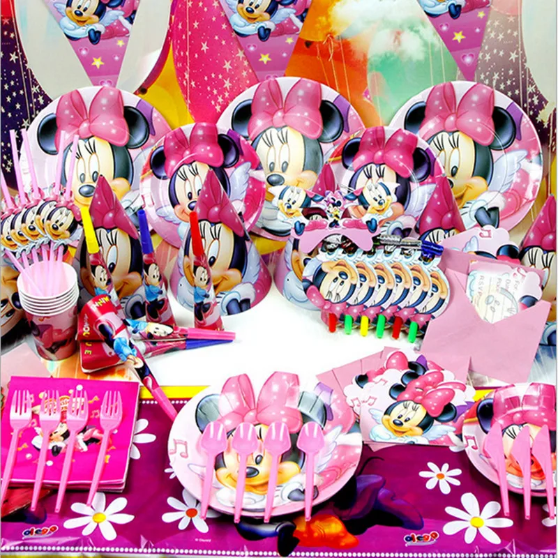 New 90pcs Luxury Kids Birthday Party Decoration Set plate cap blowout table cloth straw Theme