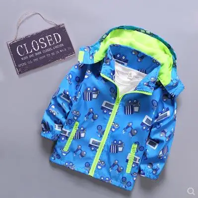 Брендовая детская одежда, куртки для мальчиков, детская ветровка с капюшоном, пальто для малышей, водонепроницаемая верхняя одежда для детей - Цвет: blue