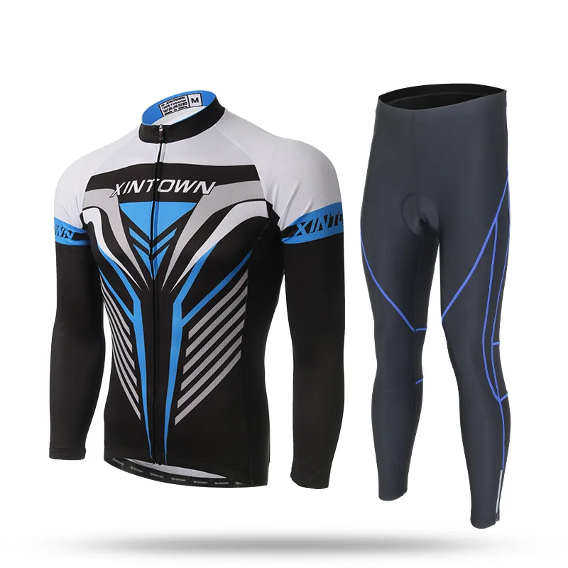 

New Men Pro Long Sleeve Cycling Jersey Sets Breathable 3D Padded Sportswear MTB Bicycle Bike Apparel Cycling Clothing Ciclismo