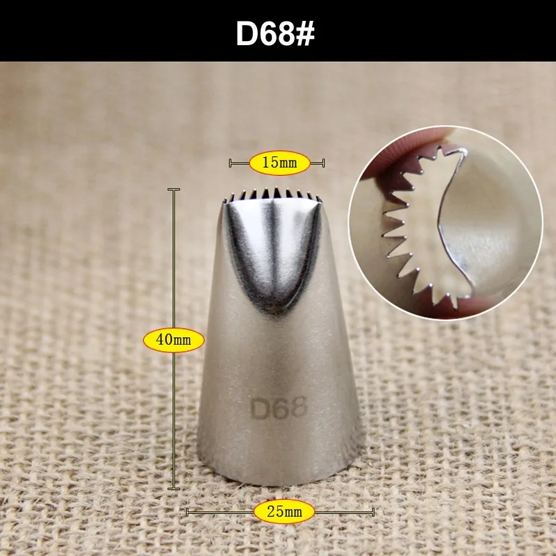 

D68# Stainless Steel Icing Piping Nozzles Cake Decorating Pastry Tip Sets Cupcake Tools Bakeware