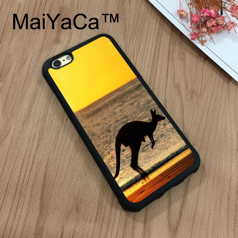 MaiYaCa Kangaroos Sea Sunset Silhouette Phone Cases For Apple iPhone 8