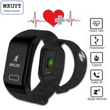 Mkuyt F1 Smart Монитор сердечного ритма часы крови кислородом Давление Браслет Шагомер фитнес трекер для смартфонов IOS и Android