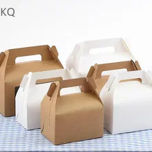 20 шт./лот Чай упаковочная картонная коробка белая крафт-бумага коробка торт для печенья, продуктов питания хранения стоя пакет для бумаг кекс поле