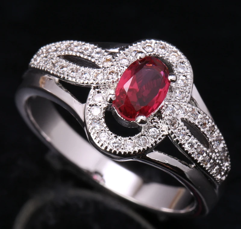 Косынка Rosarot Puchsia красные драгоценные камни Гранат 925 пробы Серебряные вечерние ювелирные изделия кольцо# Размеры 6/7/8/9 S1609