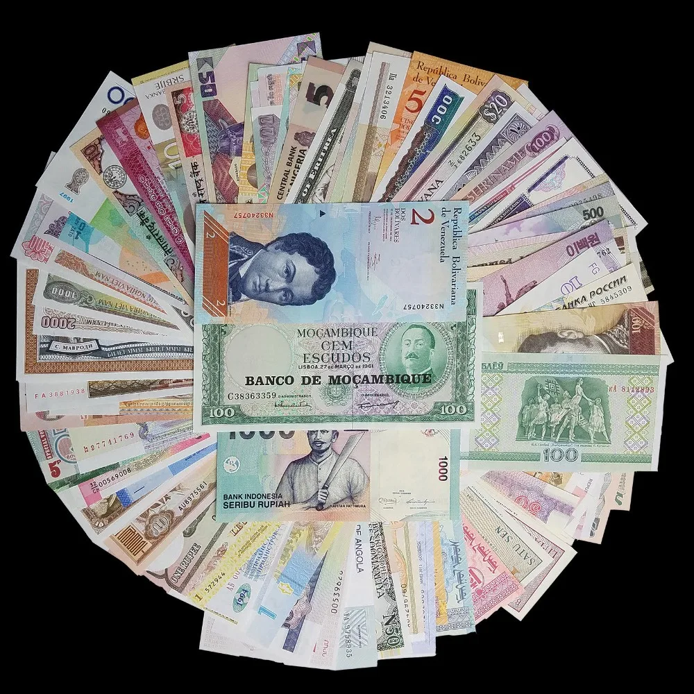 Lot of 10 Random Paper Money Bills UNC