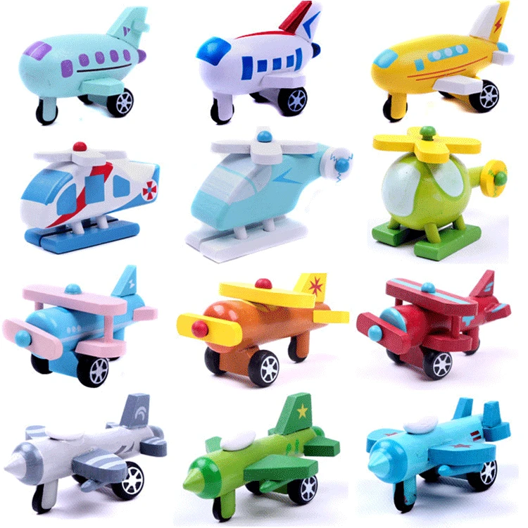 

Set of 12 Wooden Airplane Model Educational Toys