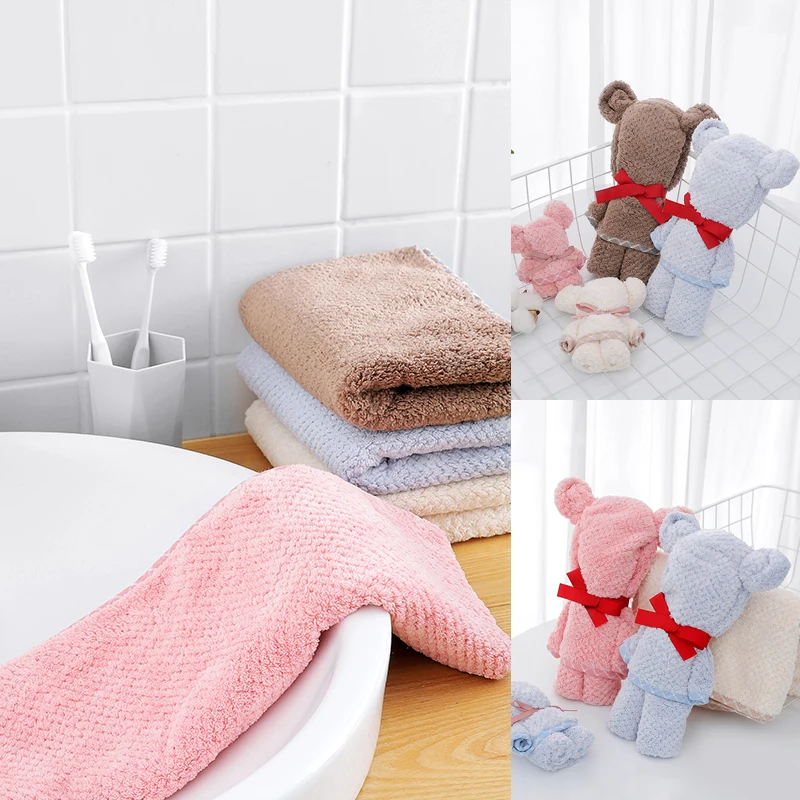 Мягкое полотенце для рук в форме медведя, плюшевое полотенце, впитывающая салфетка, полотенце для кухни, новая водопоглощающая ткань