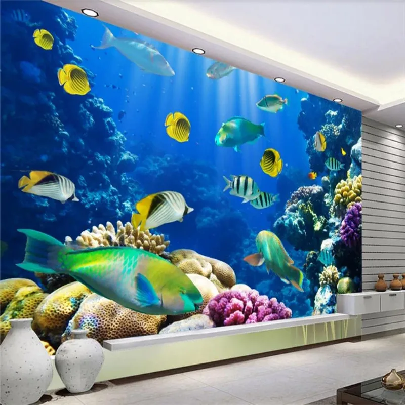 Custom 3D Wallpaper Mural Living Room TV Background Wall Home Interior Art Design Mural Underwater World HD