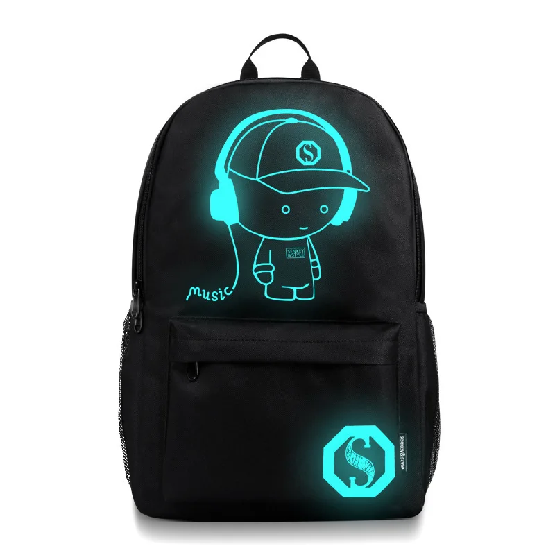 

Fashion School Backpack Student Luminous Animation Bag Juvenile USB Charging Anti-theft Computer Backpack Travel
