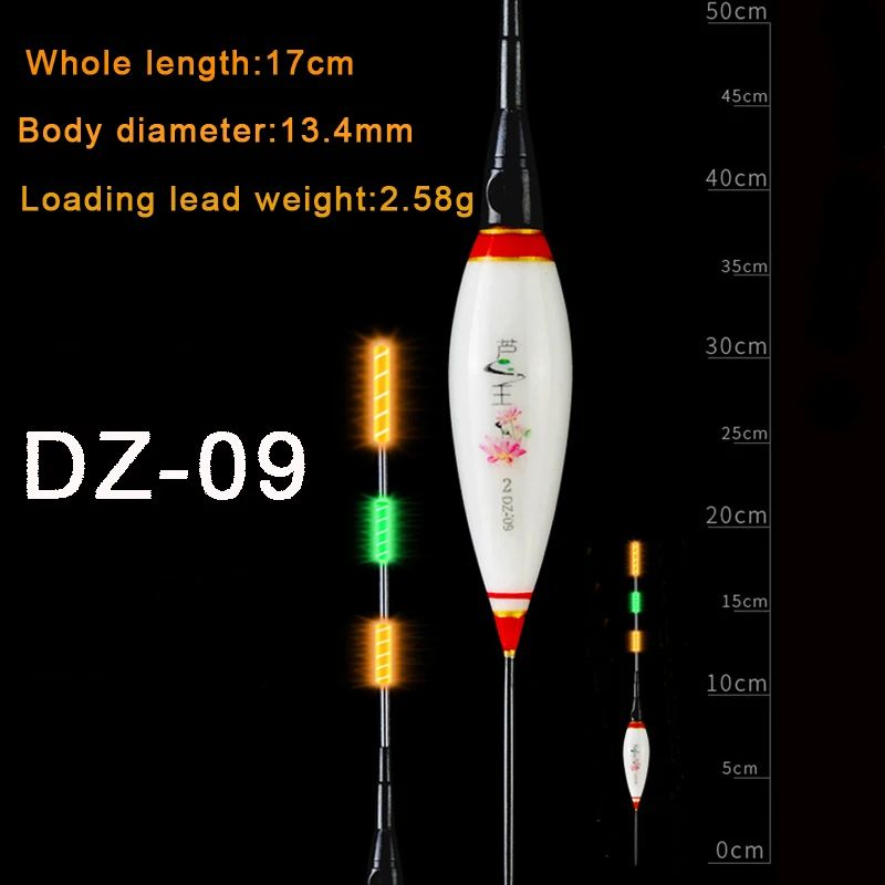 

2019 Freshwater Bobber Luminous Fishing Floats Small Composite Nano Buoy+CR425 Battery Crucian Carp Float Fishing Accessories