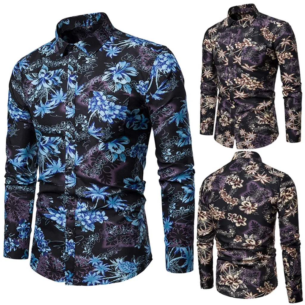 

Men's New Fashion Printed Long Sleeve Shirts Slim Comfortable Long Sleeve Shirt Support Wholesale And Dropship