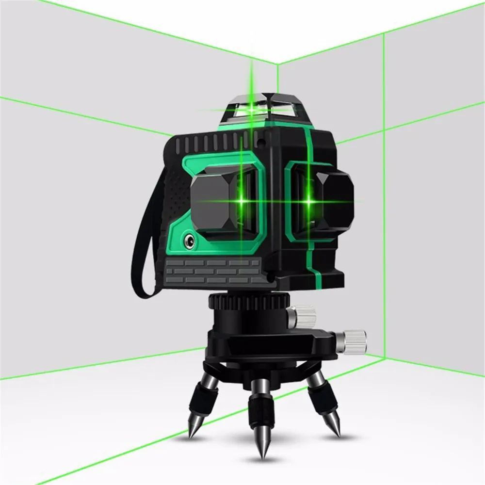 3D горизонтальный лазерный уровень, зеленый лазерный уровень, самонивелирующийся 360, горизонтальный и вертикальный крест, мощный зеленый лазерный луч, линия