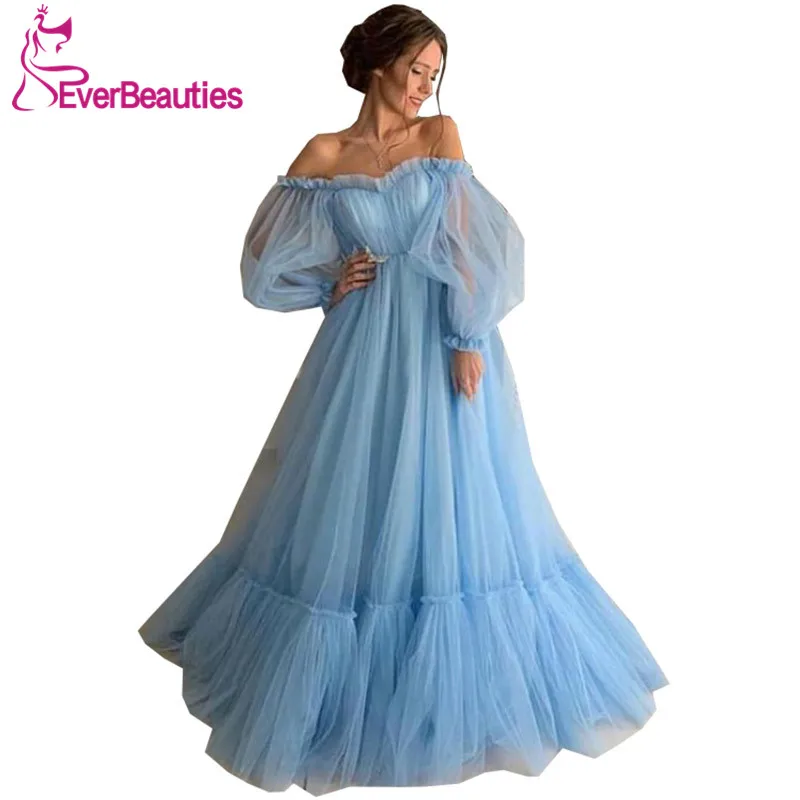 Robe De Soiree элегантное вечернее платье, длинное Тюлевое платье с открытыми плечами Abiye Gece Elbisesi Abendkleider, торжественное платье - Цвет: as picture