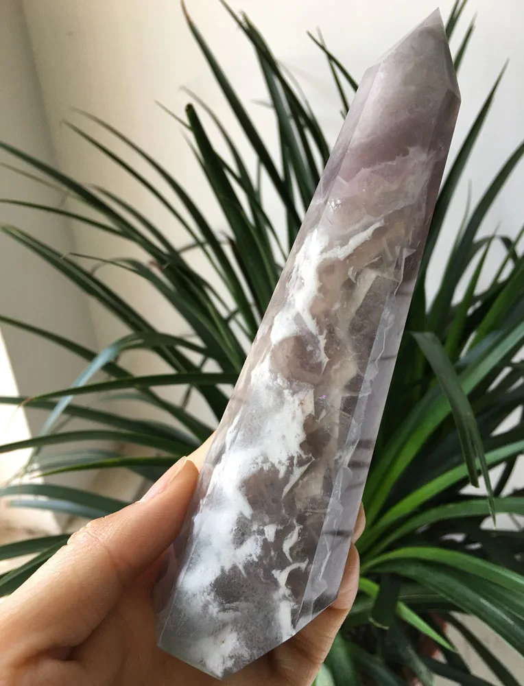 

374g Natural rainbow fluorite points crystal wand for decorative