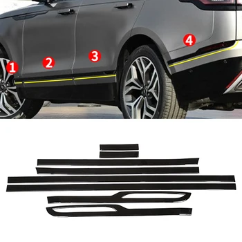 

8pcs Gloss Black Style ABS Plastic Car Body Side Door Decoration Strips Trim For Land Rover Range Rover Velar 2017 2018 2019