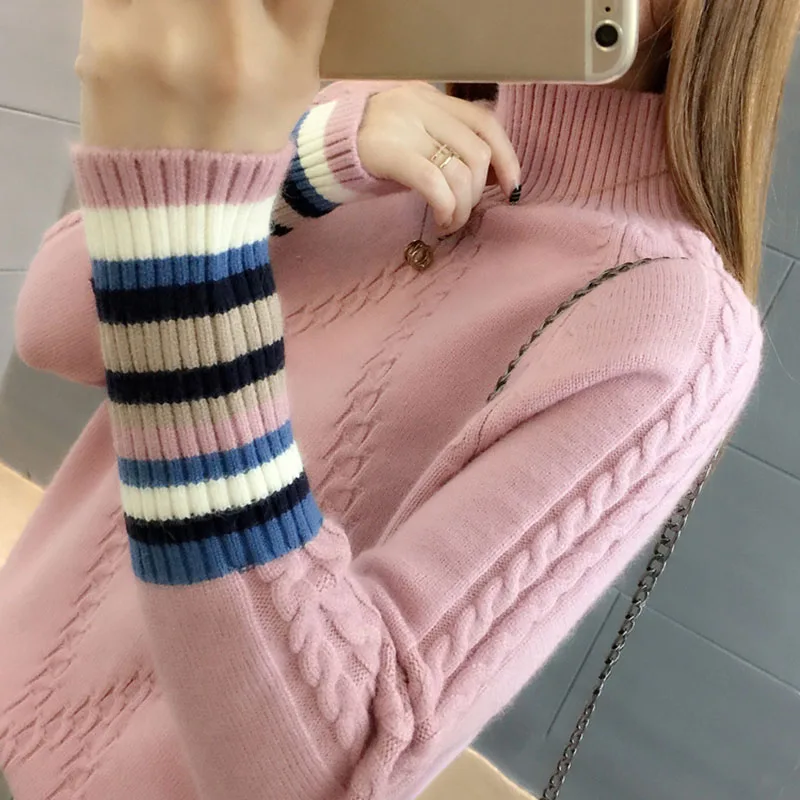 Women Sweaters and Pullovers 2018 Fall Knitted Long Sleeve Turtle Neck Ladies Knitwear Pullover Top Fashion Pull Female Jumper Women Sweaters and Pullovers 2018 Fall Knitted Long Sleeve Turtle Neck Ladies Knitwear Pullover Top Fashion Pull Female Jumper