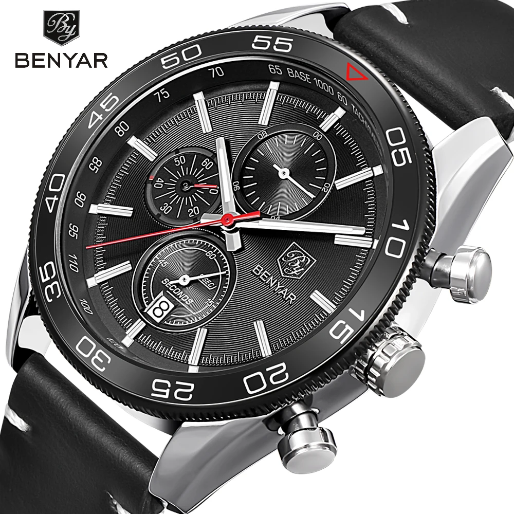 Achat Marque de luxe BENYAR Étanche Hommes de Montres En Acier Plein Quartz Analogique Militaire de L armée Sport Montre Hommes Horloge Mâle Relogio Masculino