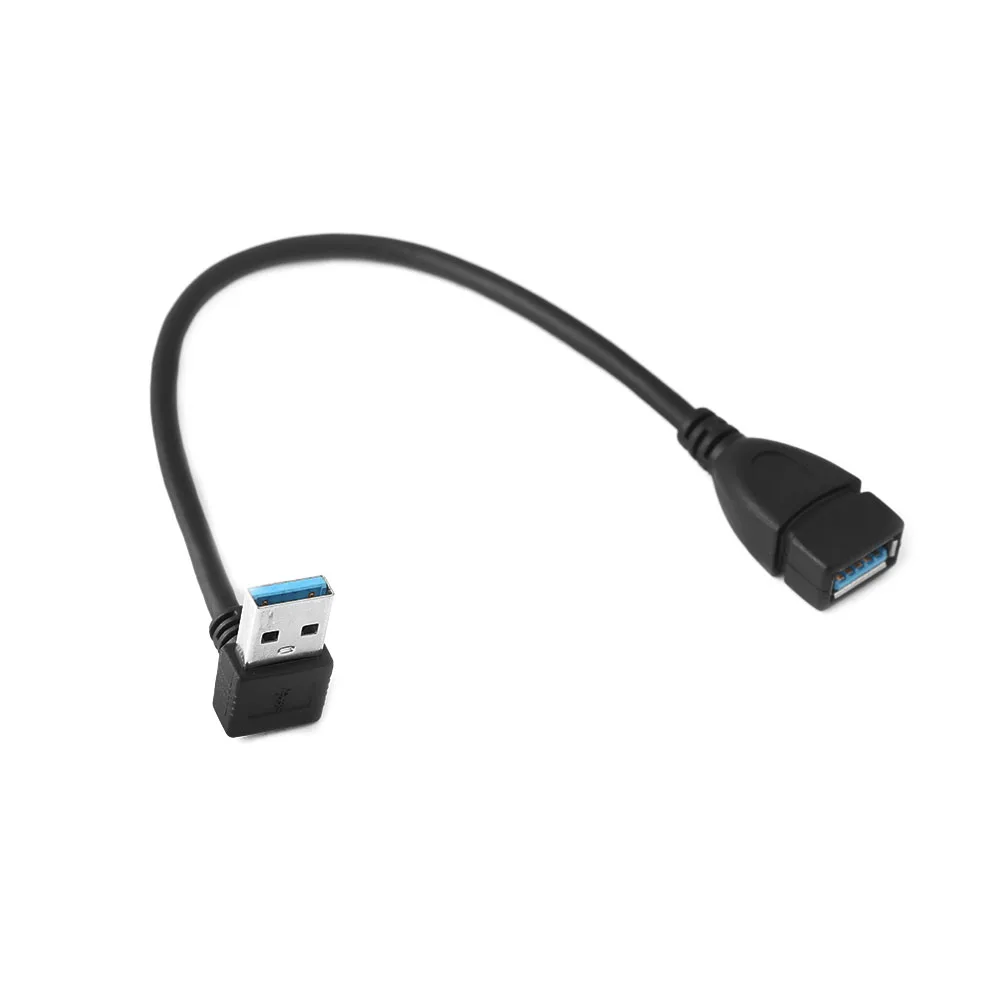 

1PC Useful Down Angled 24cm USB 3.0 Male A to Female A 90 Degree Extension Data Sync Cord Cable Adapter
