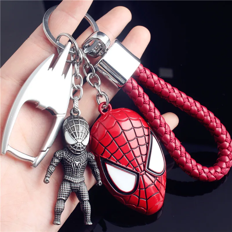 

Creative Avenger 4 Key Ring Rings Metal spider Man Iron Man Captain America Bag Pendant Collection Model Toys Figure B557