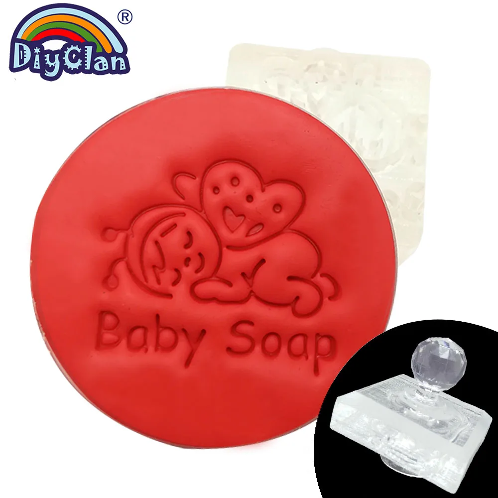 

Baby soap stamp diy butterfly baby pattern organic glass resin soap seal handmade Acrylic chapter custom Z0180B