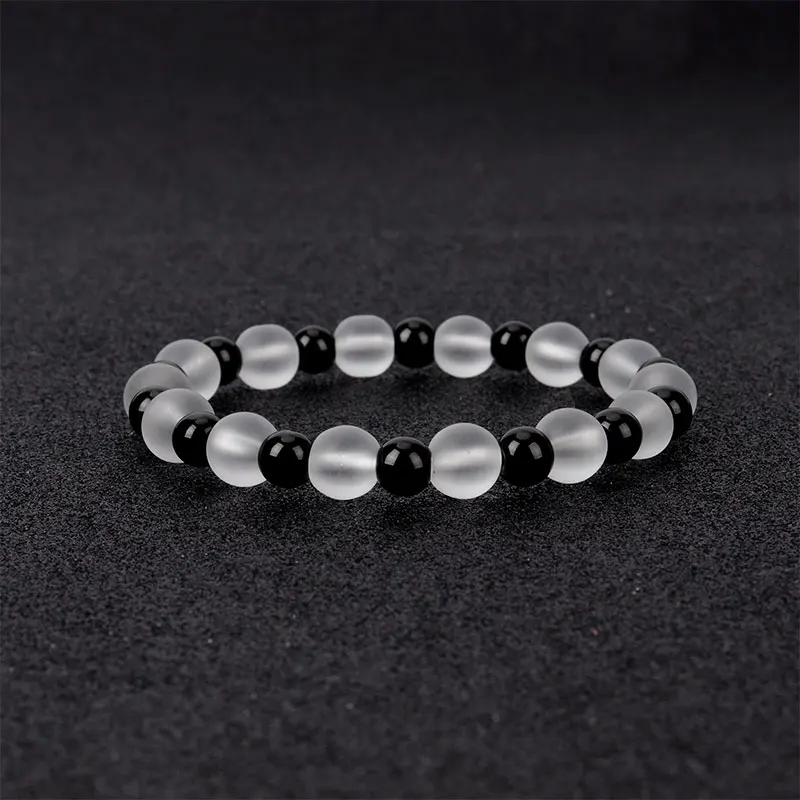 

Contrast bracelet artificial crystal bracelet scrub and transparent beads girl jewelry fresh female jewelry to send friends gift