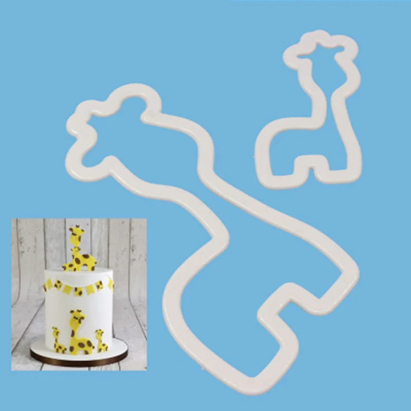 

2pcs/set Giraffe Shaped Cookie Cutter Plastic Cake Cutters Biscuit Mold Cake Decorating Tools