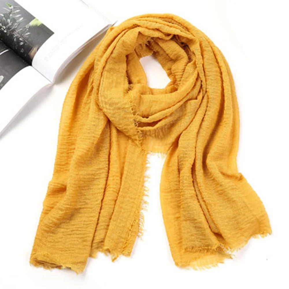 

Cotton and Linen Women Hijabs Ladies Simple Solid Long Shawl Head Scarf Female Daily Wrap Hijab Plain Muslim Fashion Headscarf
